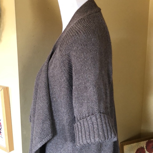 VINCE Size Medium Wool blend Open-Front Cardigan Cuff Short-Sleeve Sweater Wool - Picture 7 of 16